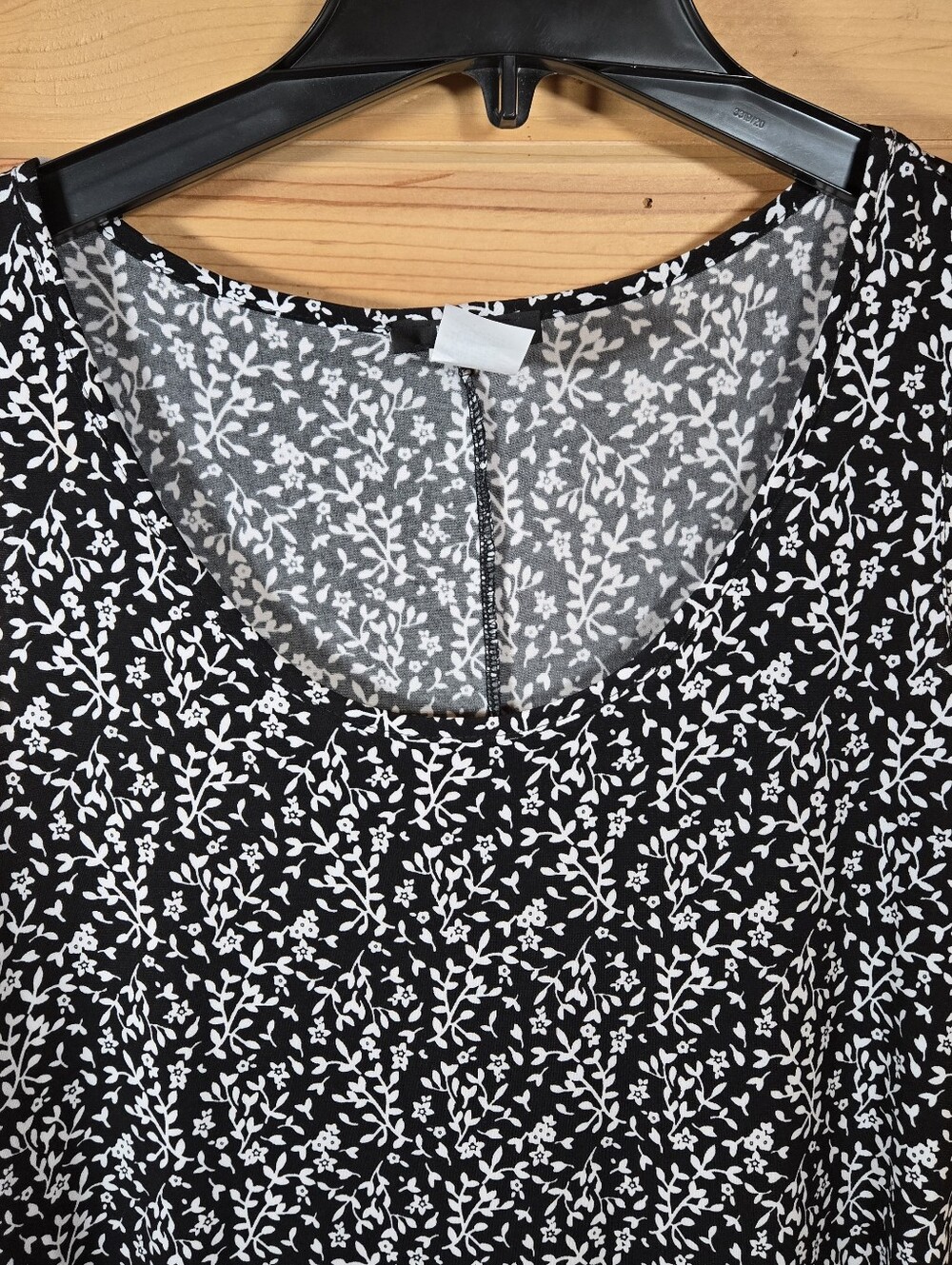 MSK Drop Waist Sleeveless Midi Dress Floral Vine Print Black White Large Casual